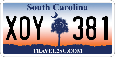 SC license plate XOY381