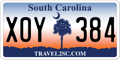 SC license plate XOY384