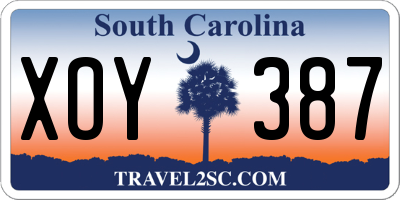 SC license plate XOY387