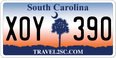SC license plate XOY390
