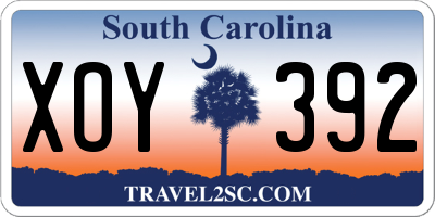 SC license plate XOY392