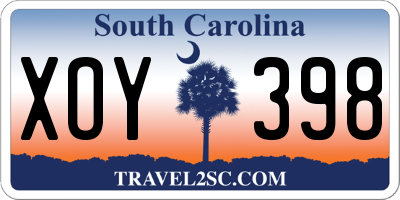 SC license plate XOY398