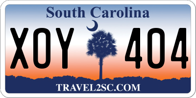 SC license plate XOY404