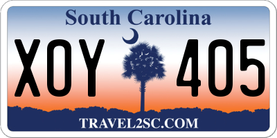 SC license plate XOY405