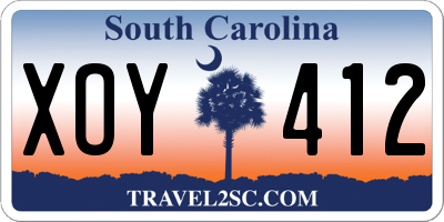 SC license plate XOY412