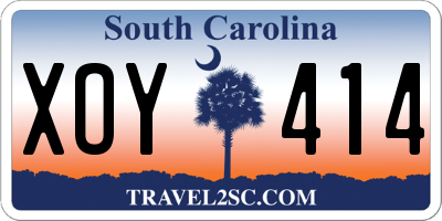 SC license plate XOY414