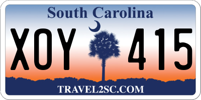SC license plate XOY415