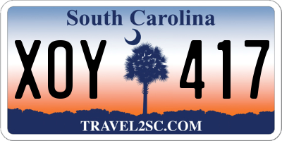 SC license plate XOY417