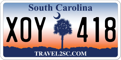 SC license plate XOY418