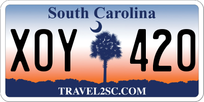 SC license plate XOY420