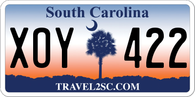 SC license plate XOY422