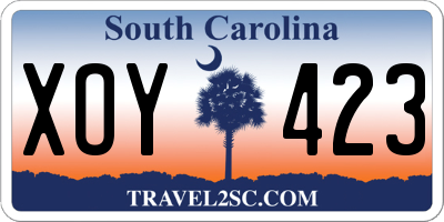 SC license plate XOY423