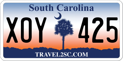 SC license plate XOY425