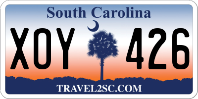 SC license plate XOY426