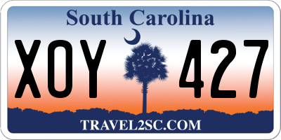 SC license plate XOY427