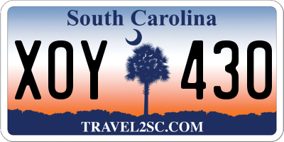SC license plate XOY430