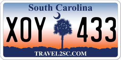 SC license plate XOY433