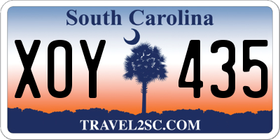 SC license plate XOY435