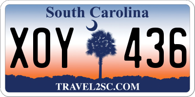 SC license plate XOY436