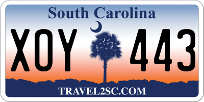 SC license plate XOY443