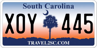 SC license plate XOY445