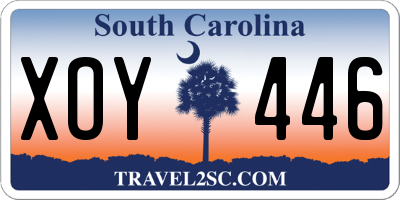 SC license plate XOY446