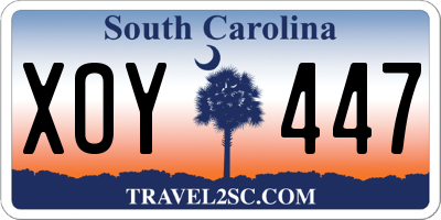 SC license plate XOY447