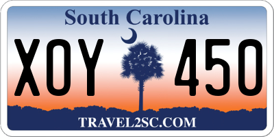 SC license plate XOY450