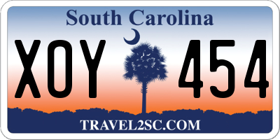 SC license plate XOY454
