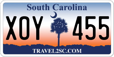 SC license plate XOY455