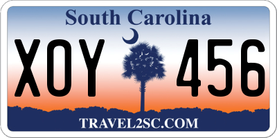 SC license plate XOY456