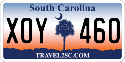 SC license plate XOY460