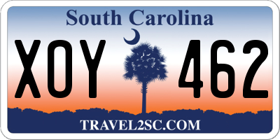 SC license plate XOY462