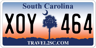 SC license plate XOY464