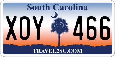 SC license plate XOY466