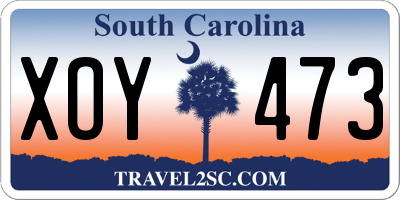 SC license plate XOY473