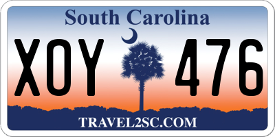 SC license plate XOY476