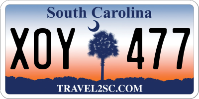 SC license plate XOY477