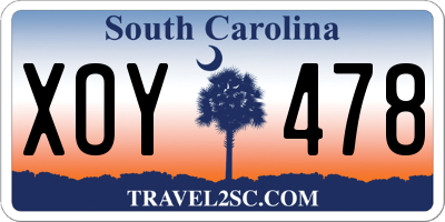 SC license plate XOY478