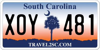SC license plate XOY481