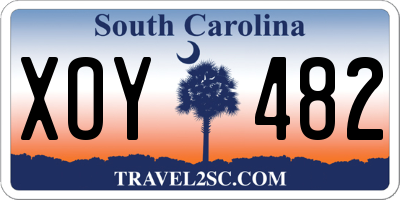 SC license plate XOY482