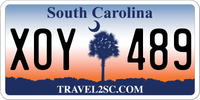 SC license plate XOY489