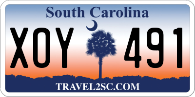 SC license plate XOY491