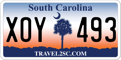 SC license plate XOY493