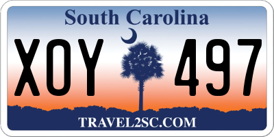 SC license plate XOY497