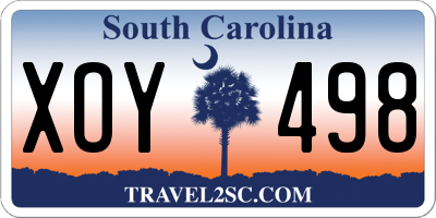 SC license plate XOY498
