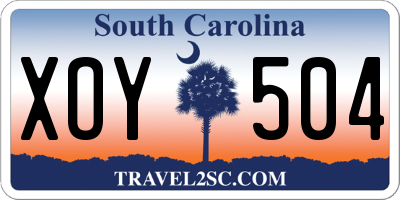 SC license plate XOY504
