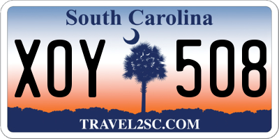 SC license plate XOY508