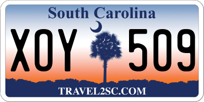 SC license plate XOY509