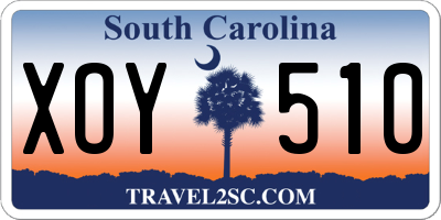 SC license plate XOY510